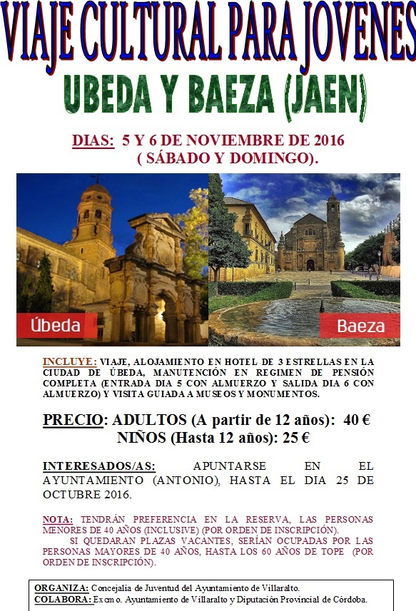 Viaje juvenil Ubeda y Baeza